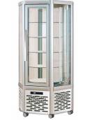 Vetrina espositiva verticale refrigerata con ripiani rotanti in vetro mm 912x815x1820h