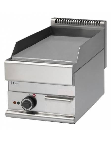 Fry Top a gas da banco, piastra singola liscia Piana - foro scarico sulla piastra - cm 40x65x28h Fry Top a gas da banco, piastra singola liscia Piana - foro scarico sulla piastra - cm 40x65x28h