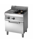 Cucina a gas 2 fuochi + tuttapiastra, con forno a gas - potenza totale 19,7 Kw - cm 70x70x85h