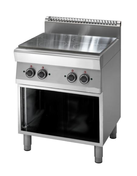 Tuttapiastra elettrico su vano aperto - zone cottura in ghisa 4x2,5 kw - cm 80x70x85h