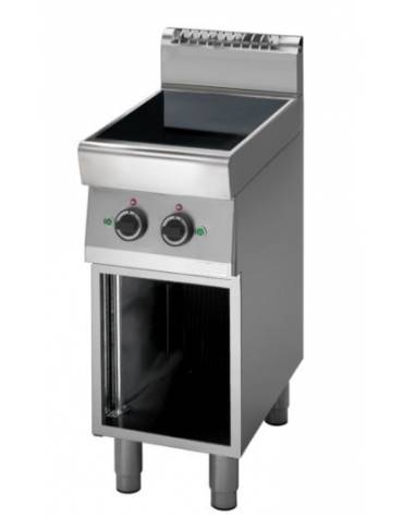 Cucina a induzione su vano aperto - zone di cottura 2x3,5 Kw - per pentole fondo liscio - cm 40x70x85h