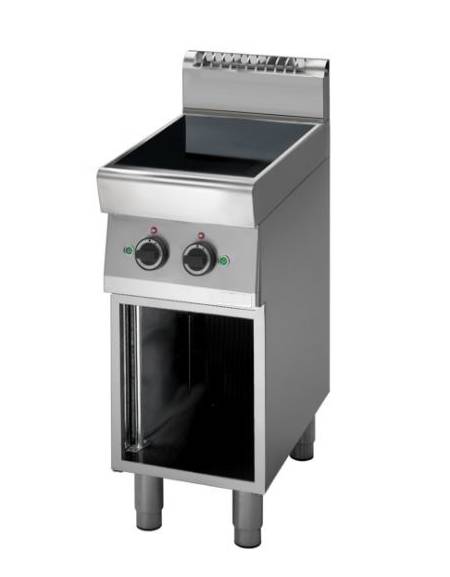 Cucina a induzione su vano aperto - zone di cottura 2x3,5 Kw - per pentole fondo liscio - cm 40x70x85h