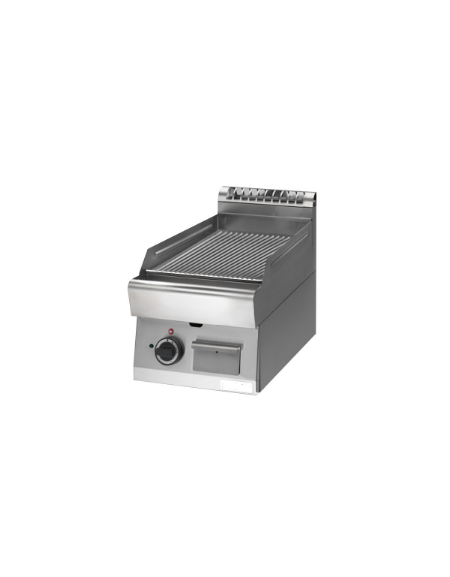 Fry Top elettrico con piastra singola rigata da banco - potenza totale 4,5 kW - cm 40x70x28h Fry Top elettrico con piastra singola rigata da banco - potenza totale 4,5 kW - cm 40x70x28h