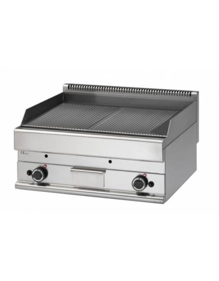 Fry Top a gas con piastra doppia rigata da banco - potenza totale 11,4 kW - cm 70x70x28h Fry Top a gas con piastra doppia rigata da banco - potenza totale 11,4 kW - cm 70x70x28h