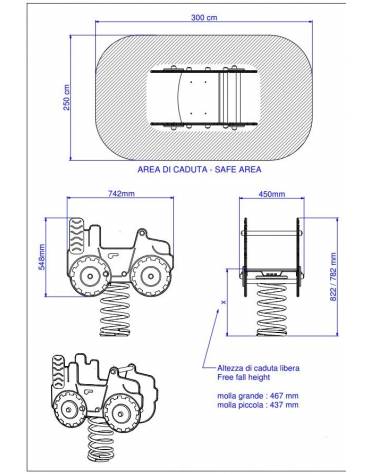 Gioco a molla Jeep, con molla Ø mm 200x400h