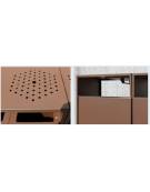 Cestino per raccolta differenziata a 3 settori da Lt 30x3 , in acciaio zincato e verniciato, con copertura - cm 92x31x97,3h