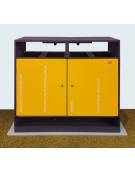 Cestino per raccolta differenziata a 3 settori da Lt 30x3 , in acciaio zincato e verniciato, con copertura - cm 92x31x97,3h