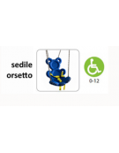 Altalena in legno per bambini 2 posti - N° 1 Sedile piano e N° 1 Sedile Orsetto -adatta per diversamente abili - cm 155x345x225h