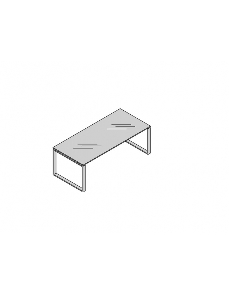 Scrivania direzionale lineare fianco legno spessore pannelli mm 38 -  Dimensioni cm 200x90x74h