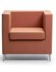 Poltrona divano ad 1 posto per ufficio - Rivestimento in tessuto , tessuto ignifugo o similpelle - cm 72x63x68h