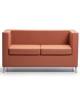 Divano attesa a 2 posti per ufficio - Rivestimento in tessuto , tessuto ignifugo o similpelle - cm 128x63x68h
