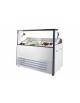 Vetrina gelato statica 7 vaschette gusti da Lt. 5 con vetro dritto per gelato mantecato - cm 132,8x73,7x122,8h
