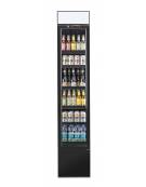 Vetrina bevande refrigerata nera stretta piccola slim Lt. 105 con cassetto luminoso colore nero - Temperatura +1°/+9°C cm 36x42x