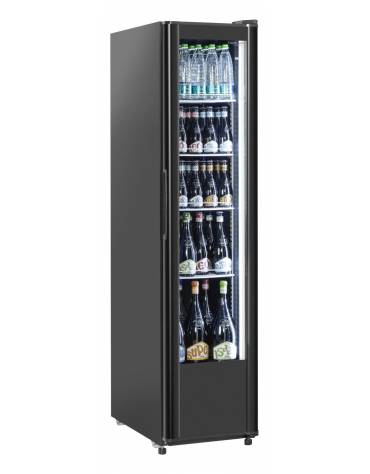 Frigorifero vetrina bibite stretta slim colore nero - 300 Lt - Temperatura +2° +8°C - Dimensioni cm 44x70,8x184h - Classe D