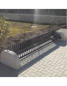 Portabici 7 posti realizzato completamente in acciaio zincato e verniciato, fianchi in cemento - cm 278x75,2x48,9h