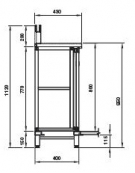 Top in acciaio inox per retrobanco da cm. 50