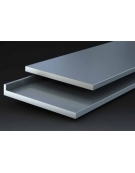 Top in acciaio inox con alzata posteriore per retrobanco bar con lunghezza cm 125