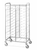 Carrello portavassoi in acciaio inox universali - supporto in filo - Portata vassoi 24 - cm 95x60x183h