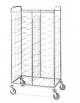 Carrello portavassoi in acciaio inox universali - supporto in filo - Portata vassoi 24 - cm 95x60x183h