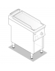 Fry top a gas su vano aperto, 8 kw, piastra singola liscia cromata spazzolata - zona di cottura cm 34,9x69,8 - cm 40x90x90h
