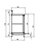 Top in acciaio inox per retrobanco da cm. 150