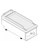 Fry top a gas da banco, 7 kw, piastra singola liscia cromata spazzolata - zona di cottura cm 35,3x56,4 - cm 40x70x28h