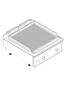 Fry top elettrico da banco, 7,8 kw, piastra doppia rigata cromata spazzolata - zona di cottura cm 74,8x56,4 - cm 80x70x28h