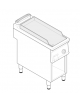Fry top elettrico su vano aperto, 3,9 kw, piastra singola liscia cromata spazzolata - zona di cottura cm 35,3x56,4 - cm 40x70x90