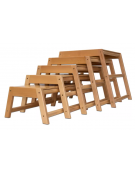 Set di 5 sgabelli in legno con dimensioni differenti per esercizi ginnici e fitness