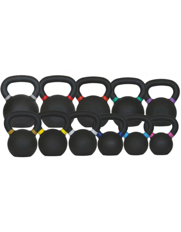 Kettlebell in ghisa di colore nero opaco per Cross Training. Disponibili da kg 8 a 36. Prezzo al kg