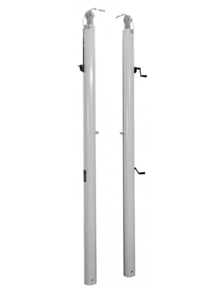 Impianto pallavolo monotubolare in alluminio verniciato, sezione ovale di mm 120×100 - telescopico 