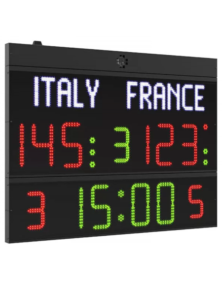 Tabellone elettronico multisport, nomi squadre programmabili - dimensioni cm 140x110 - via radio