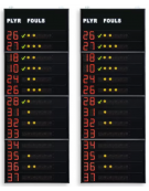 Coppia guanciale laterali, visualizzazione nr maglia di 14 giocatori (programmabili) e falli personali - cm 120x320