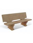 PANCHINA CON SCHIENALE IN CEMENTO CALCESTRUZZO PER ARREDO URBANO - COLORE BIANCO TRAVERTINO - CM 170x70x68H - Conforme ai CAM