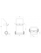 Portabombole biposto con cassetta lt.14 per bombole Ø cm 17 - cm 59x44,5x97h - Pala di carico cm 43x20