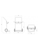 Portabombole biposto lt.14 - per bombole Øcm 170 - 2 ruote gomma piena Ø cm 20 - cm 59x44,5x97h