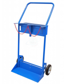 Portabombole biposto con cassetta lt 40/50 - per bombole Ø cm 23 - 2 ruote gomma piena Ø cm 20 - 73,5x45x133,5h