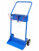 Portabombole biposto con casssetta lt.40/50 - per bombole Ø cm 23 - 2 ruote gomma piena Ø cm 20 - 73,5x45x133,5h