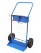 Portabombole biposto con cassetta lt 40/50 ruote pneumatiche - per bombole cm Ø25 - 2 ruote pneumatiche Ø cm 30 - cm 81x49x133,5