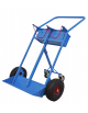 Portabombole biposto con cassetta lt. 40/50 trasformabile per bombole Ø cm 23 - 2 ruote pneumatiche Ø cm 30 - cm 81x49x133,5h