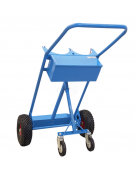 Portabombole biposto con cassetta lt. 40/50 trasformabile per bombole Ø cm 23 - 2 ruote pneumatiche Ø cm 30 - cm 81x49x133,5h