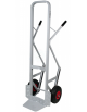 Carrello portacasse in alluminio con scivolo spalla tubolare 2 ruote pneumatiche cerchio nylon Ø cm 26 - cm 49x134h