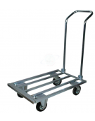 Carrello con pianale allungabile zincato e manico pieghevole - chiuso cm 50x75x20,5h - aperto cm 50x105x105h