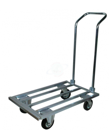 Carrello con pianale allungabile zincato con manico pieghevole - chiuso cm 50x75x20,5h - aperto cm 50x105x105h