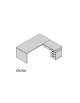 Composizione fianco legno con 3 cassetti  - cm 180x190x74h