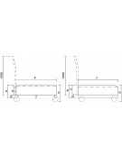 Vasca raccolta liquidi inforcabile lt.190 con ruote e manico - cm 80x80