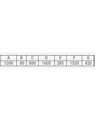 Carrello con pianale verniciato a 4 sponde di cui 1 ribaltabile, 4 ruote girevoli di cui 2 con freno Ø cm 20 - cm 75x115x132h