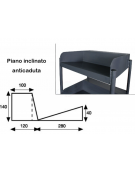 Carrello biblioteca con ripiani sagomati e pannelli antirombo 4 ruote ad alta silenziosità Ø12,5 - cm 47x62x113h