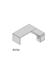 Composizione fianco legno con 2 cassetti  - cm 180x190x74h