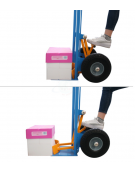Carrello portacasse con scaricafacile e ruote antiforatura Ø cm 26 cerchio acciaio -  cm 51x53x125